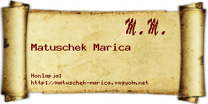 Matuschek Marica névjegykártya